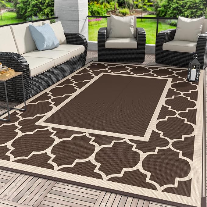 GENIMO 4 ' x 6 ' Outdoor Rug for Patio Clearance, Waterproof Indoor Outdoor by GENIMO