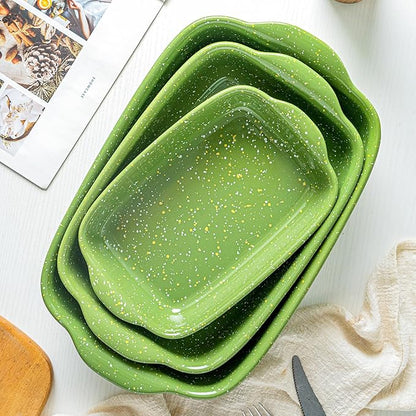 Ceramic Baking Dishes for Oven, Heavy Duty Bakeware Dish Set of 3, Rectangular - Image 5