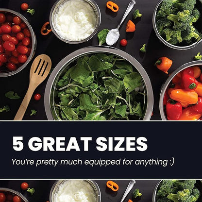 WHYSKO Meal Prep Stainless Steel Mixing Bowls Set, Refrigerator, and Kitchen - Image 3