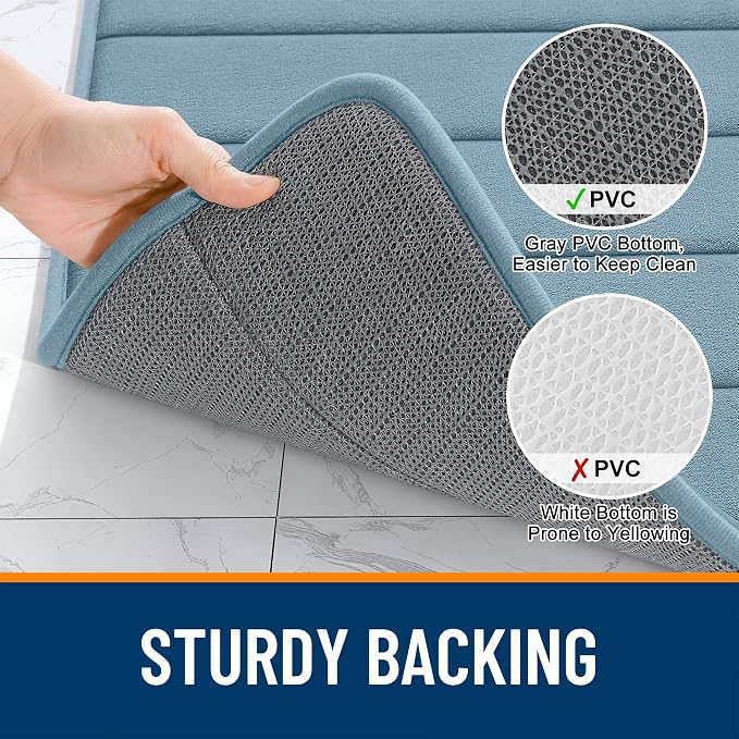 OLANLY Memory Foam Toilet Rugs U Shaped 24x20, Super Soft Absorbent Contour - Image 8