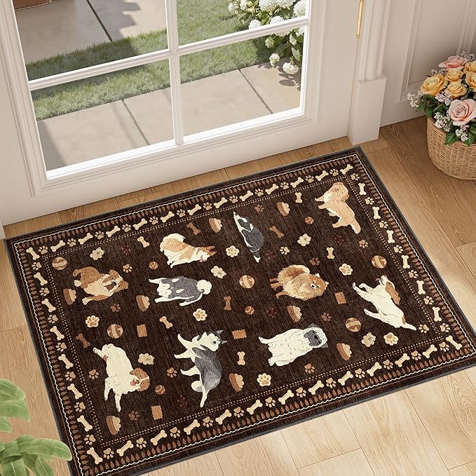 DUKINO 2x3 Entryway Rug, Washable Small Door Mat Indoor Entance Lightweight by DUKINO