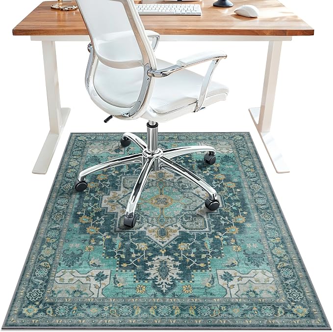 48"x60" Office Chair Mat for Hardwood Tile Floor, Under Desk Carpet Protector by BESBLEE