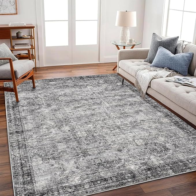 CHAMPLANT Washable Area Rug 4'x6' Traditional Floor Cover Foldable Thin Rugs by CHAMPLANT