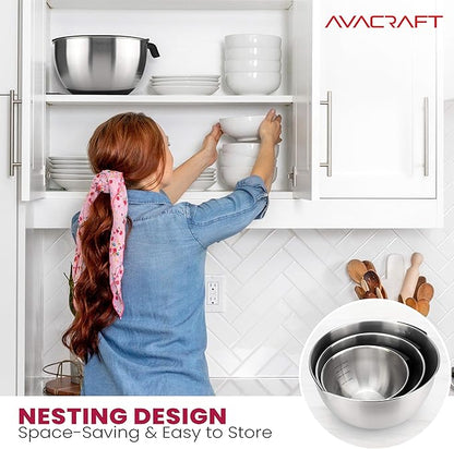 AVACRAFT 18/10 Stainless Steel Mixing Bowls - Image 3
