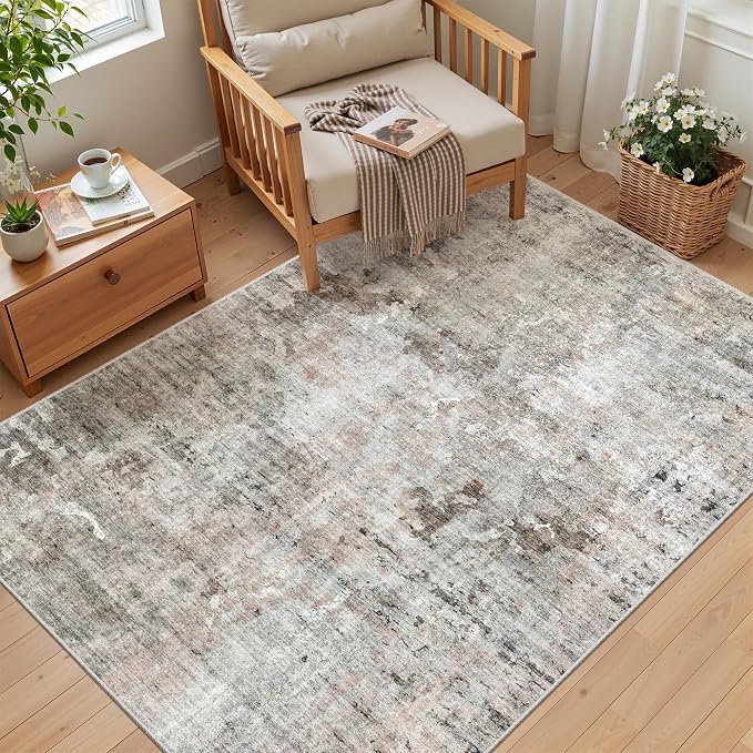 Soalmost Area Rugs 4x6 for Living Room, Vintage Washable Rugs for Dining Room - Image 3