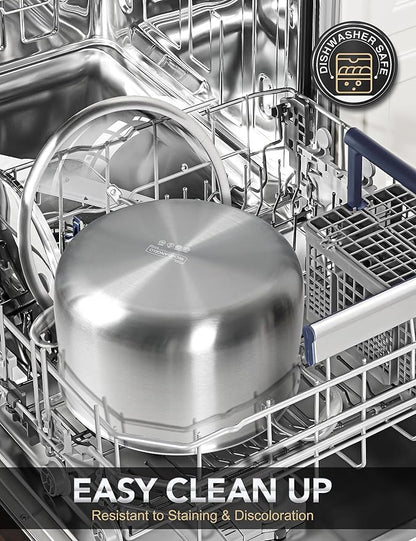 MICHELANGELO Tri-ply Stainless Steel Stock Pot, 8-Quart Stockpot - Image 4