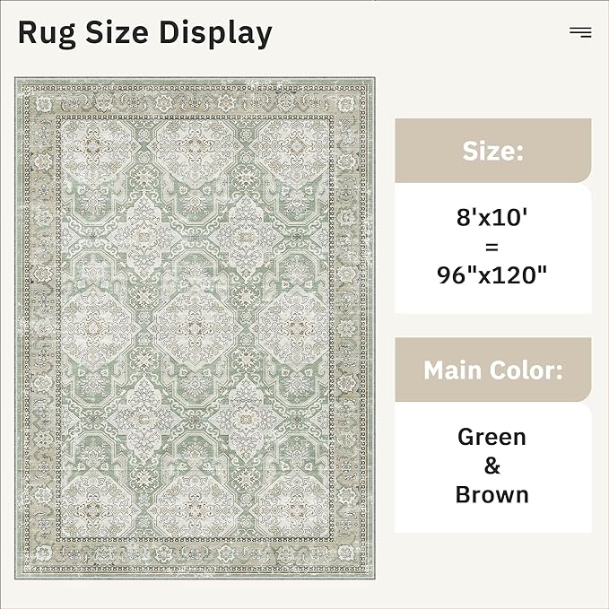 Soalmost 8x10 Area Rugs, Washable Rugs, Large Stain Resistant Area Rug - Image 5