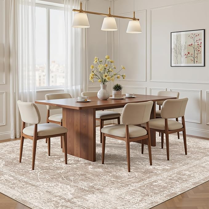 Madane Washable 7x9 Area Rugs for Living Room, Vintage Natural Rug - Image 3