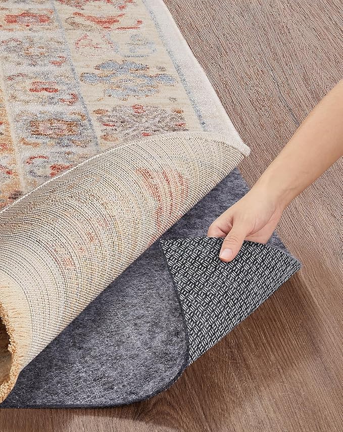 Veken Non Slip Cushioned Rug Pad Gripper 3 x 5 Ft, Felt and Silicone Backing by Veken