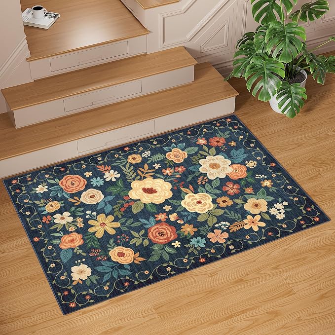 DUKINO 3x5 Area Rug, Floral Rugs - Image 9