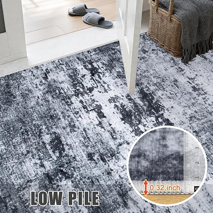 Washable Area Rug 2x3 Entryway Rug: Washable Modern Abstract Soft Thin Rug - Image 7