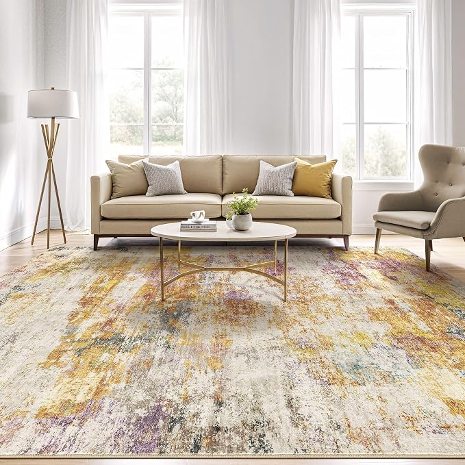 7x9 Area Rugs Living Room: Washable Large Abstract Modern Soft Stain Resistant - Image 5