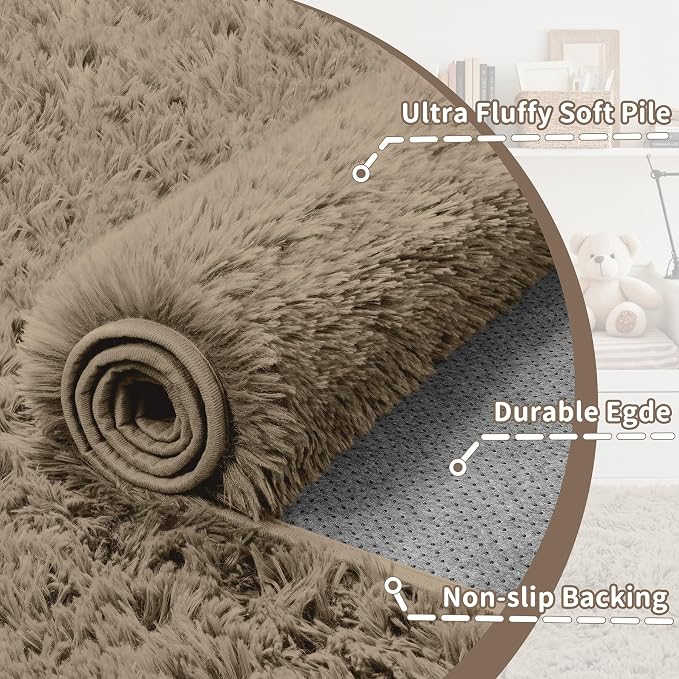 5x7 Area Rug for Living Room: Ultra Soft Fluffy Rug Modern Large Thicked Shag - Image 7