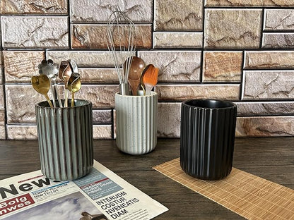 TOPYOKK Stoneware Coffee Bar Utensil Holder Tea & Coffee Spoon & Stirrer Holder - Image 3
