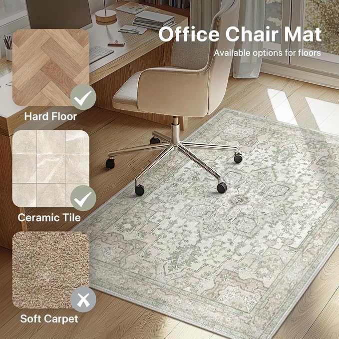 36"x48" Office Chair Mat for Hardwood Tile Floor, Under Desk Carpet Protector - Image 3
