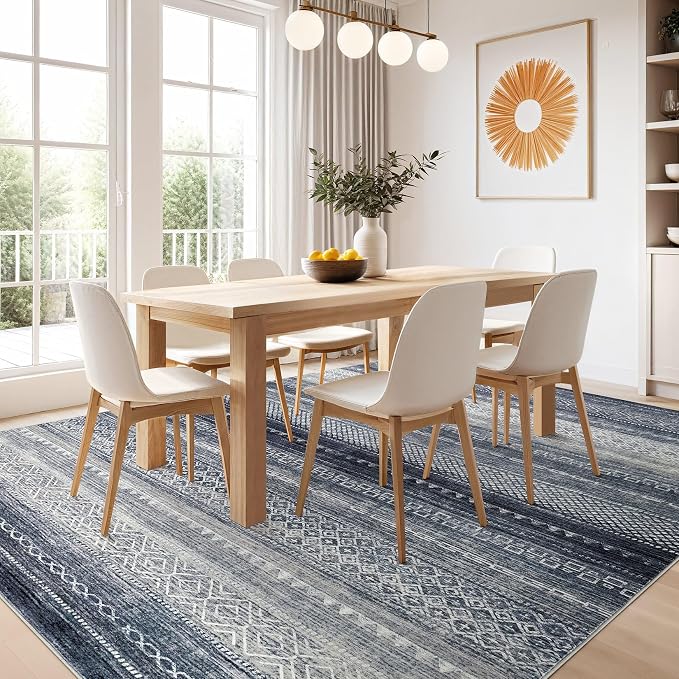 Nakagishi Area Rug 6x9 Living Room: Washable Boho Large Neutral Soft Modern - Image 8