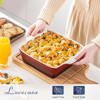 LOVECASA 8x8 inch Baking Pan, 2 Quart Square Cake Pan Baking Dish - Image 4