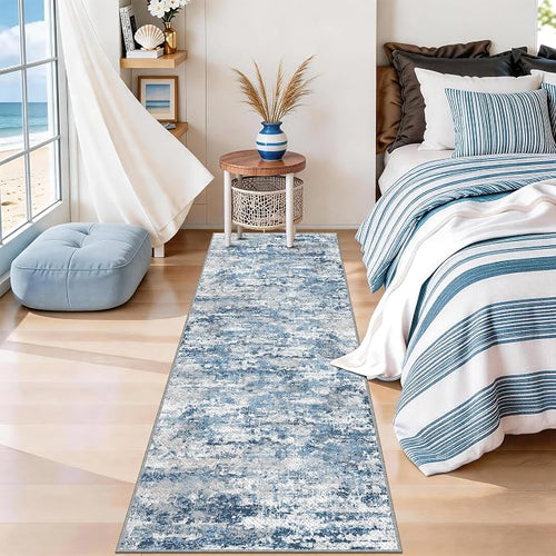 Abstract Washable Runner Rug 2x6, Hallway Rug Non-Slip, Woven Non-Shedding Thin - Image 2