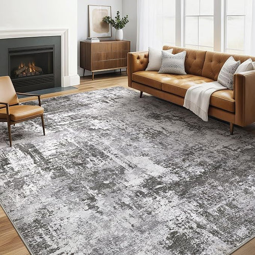 6x9 Area Rugs Living Room: Large Washable Abstract Modern Soft Rug Stain by LOONGRUG