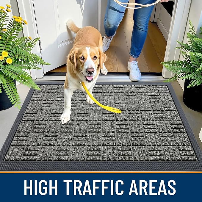 OLANLY Front Door Mat Outside Entrance 59x23, Heavy Duty Sturdy Natural Rubber - Image 6
