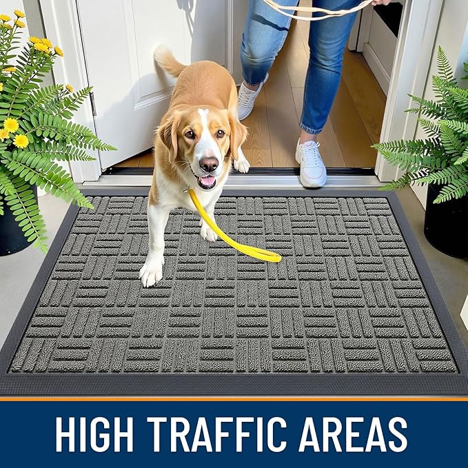 OLANLY Front Door Mat Outside Entrance 47x23, Heavy Duty Sturdy Natural Rubber - Image 6