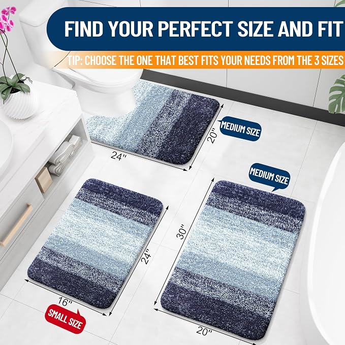 OLANLY Bathroom Runner Rugs Mat 47x24, Extra Soft Absorbent Microfiber Bath Rugs - Image 2