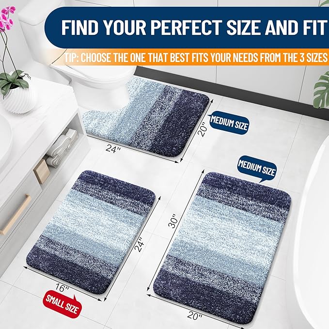 OLANLY Bathroom Runner Rugs Mat 47x17, Extra Soft Absorbent Microfiber Bath Rugs - Image 2