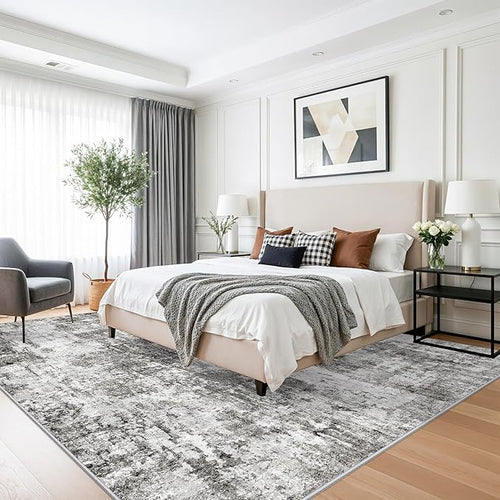 10x10 ft Square Living Room Rug – Washable Modern Abstract Area Rug - Image 2