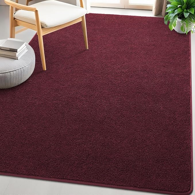 4x6 Red Area Rugs for Bedroom, Indoor Washable Memory Foam Burgundy Rug for - Image 8
