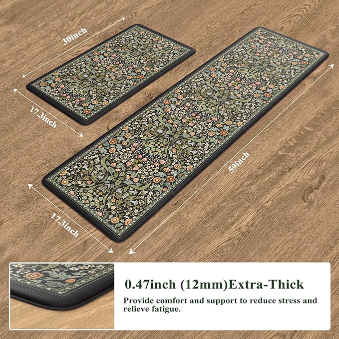 Collive Anti Fatigue Mats for Kitchen Floor, Cushioned Comfort Kitchen Rugs - Image 2