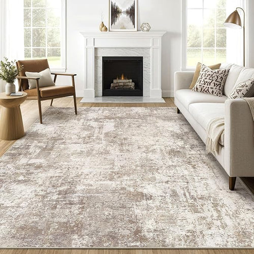 7x9 Area Rug Living Room: Washable Large Abstract Soft Rugs Stain Resistant by LOONGRUG