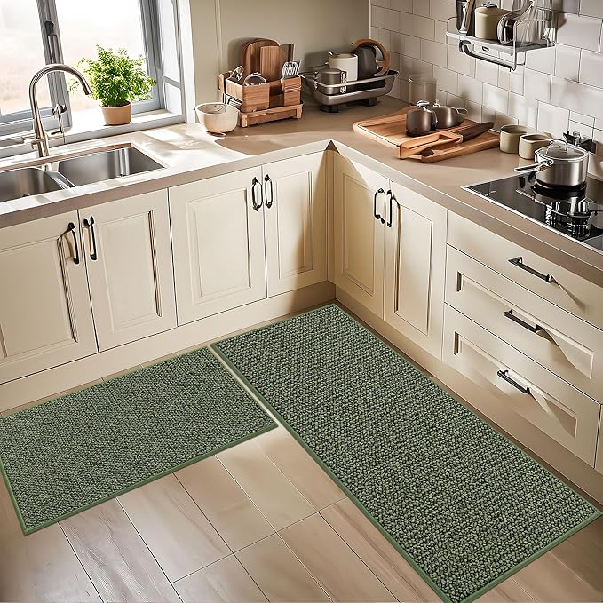 BEQHAUSE Kitchen Rugs and Mats 2PCS, Non-Slip Kitchen Mats - Image 8