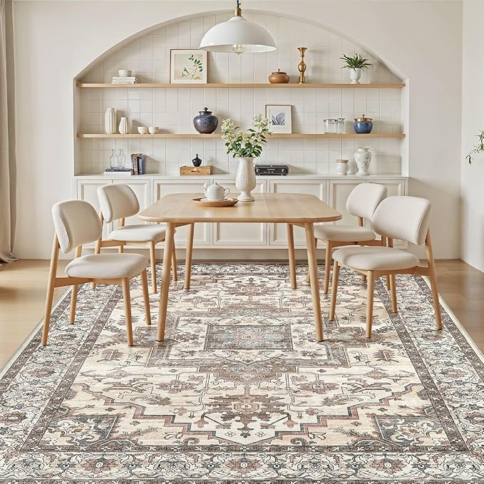 7x9 Area Rugs Living Room: Washable Vintage Rug Large Non-Slip Stain Resistant - Image 6