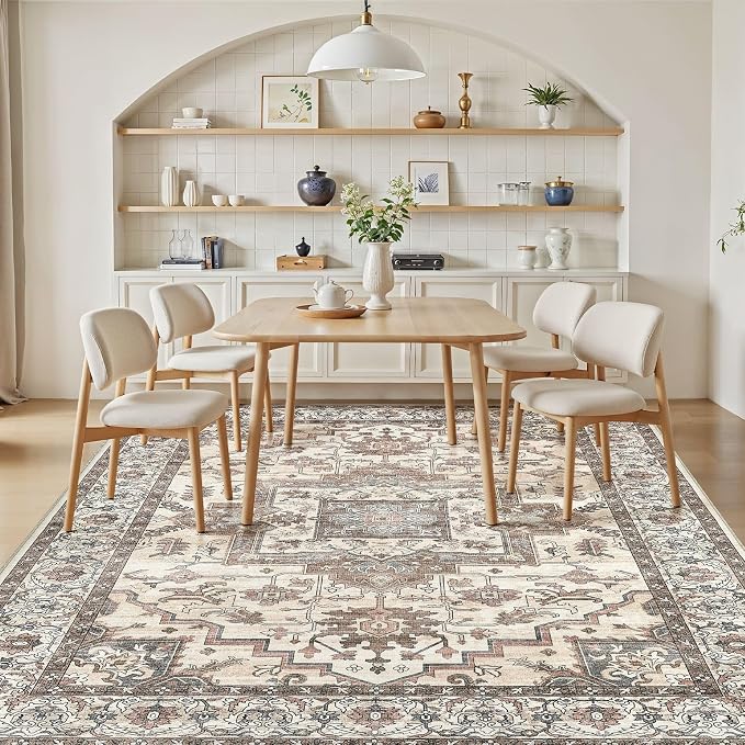 6x9 Area Rugs Living Room: Washable Vintage Rug Large Non-Slip Stain Resistant - Image 5