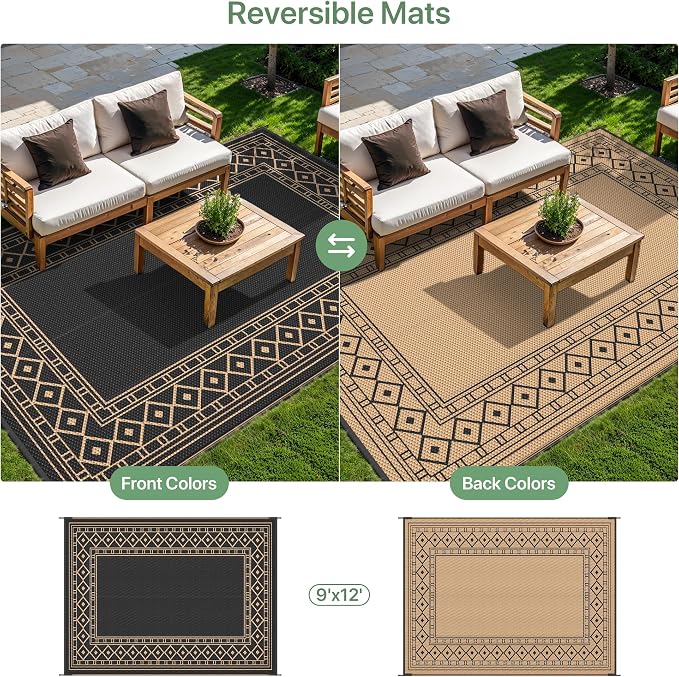 GENIMO Outdoor Rug Waterproof 9'x12' - Image 5