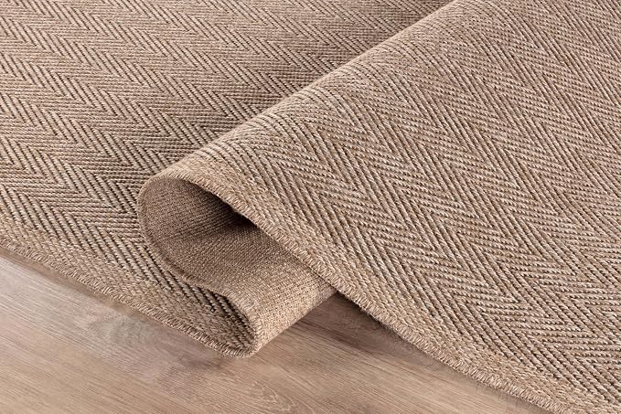 CAMILSON Easy Jute Rug 10x14, Indoor Outdoor Natural Color Fiber Area Rugs - Image 4