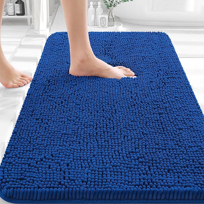 OLANLY Bathroom Rugs 35x24, Extra Soft Absorbent Chenille Bath Rugs, Rubber by OLANLY