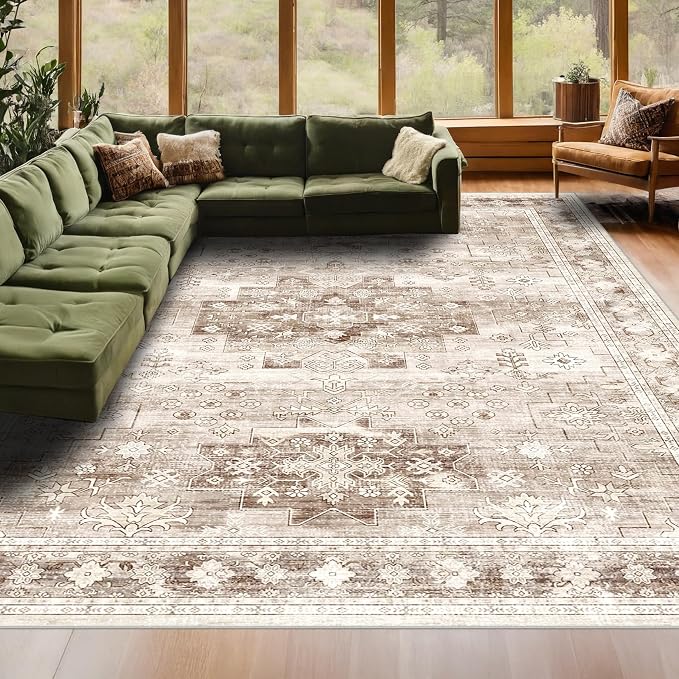 Washable Farmhouse Living Room Rug, 9x12 Area Rugs - Image 10