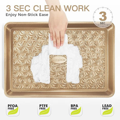 HONGBAKE Nonstick Baking Sheet Pan Set of 3, Cookie Sheets - Image 6