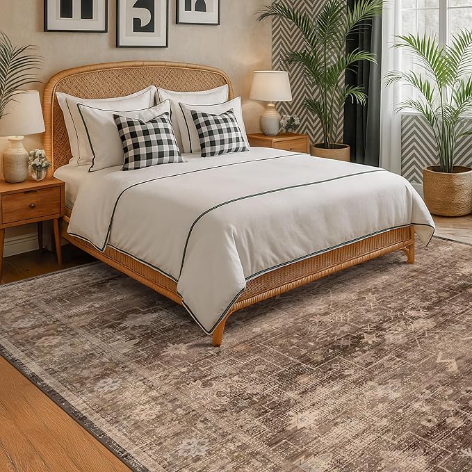 Hazo Haus Boho Brown Living Room Rug 6x8 - Image 8