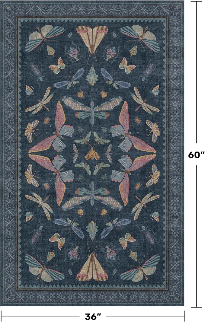 Washable 3x5 Indoor Rugs for Entryway, Non Slip Vintage Area Rug for Kitchen - Image 2