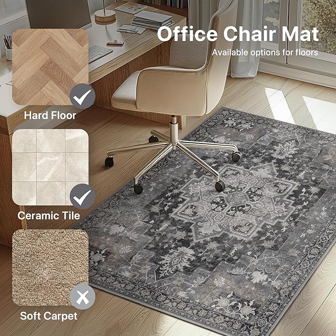 36"x60" Office Chair Mat for Hardwood Tile Floor, Under Desk Carpet Protector - Image 3