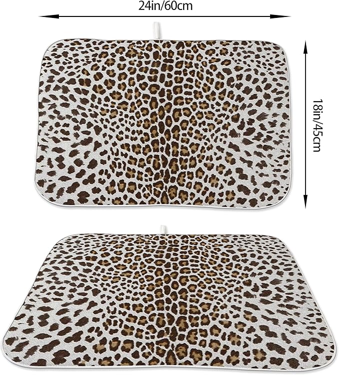 Brown Leopard Print Drying Mat 18x24 Inches - Image 2