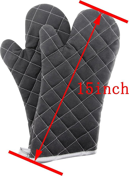 Oven Mitts Flame Retardant Mitts Heat Resistant to 425 °F 15 Inch Kitchen Mitt - Image 2