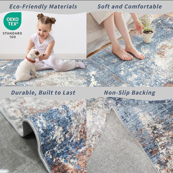 3x5 Washable Kitchen Rug – Non-Slip Rubber Backed Small Area Rug - Image 6