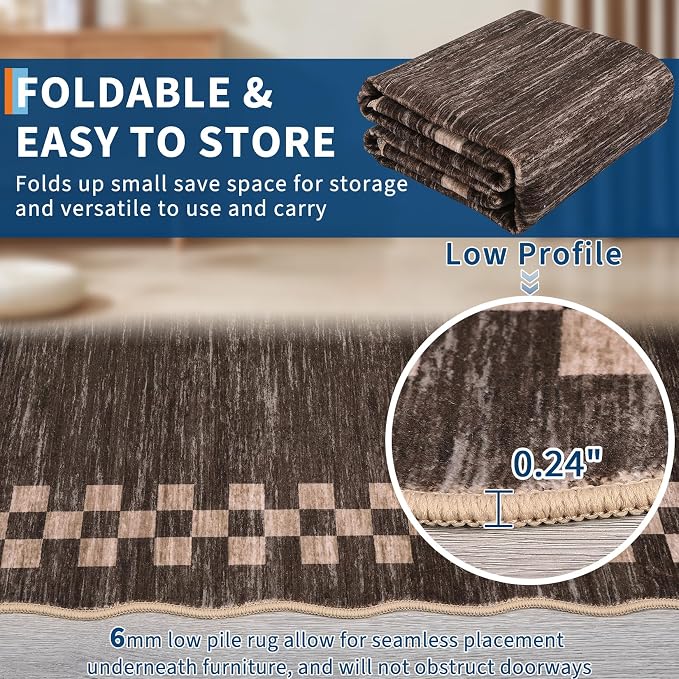 GarveeHome Scalloped Washable Rug 9x12 Area Rug - Image 4