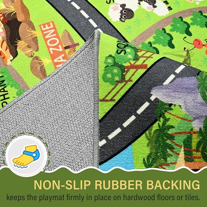 Zoo Adventure Kids Rug, Cute Animal Play Mat - Image 7