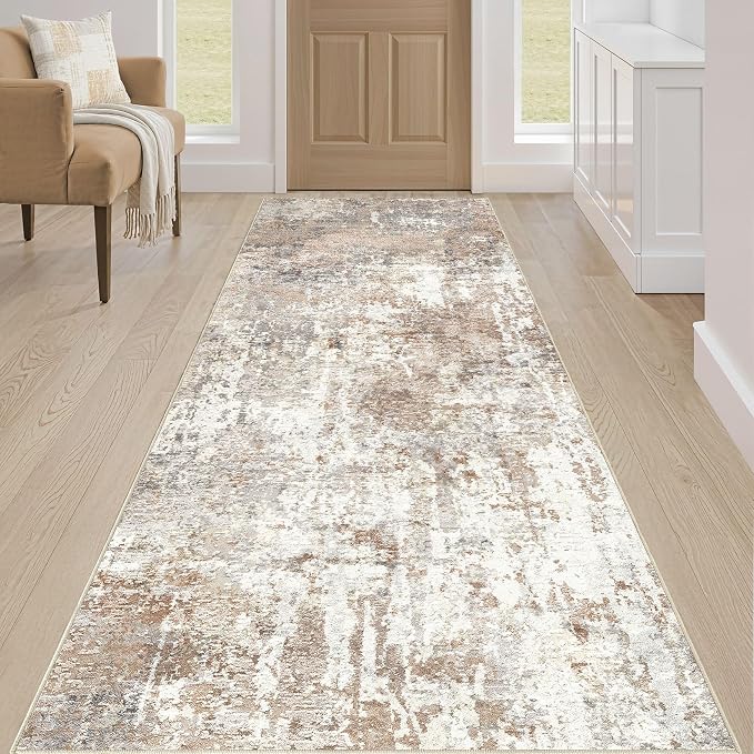 Runner Rug Kitchen Washable Rugs: 3x8 Non-Slip Abstract Soft Modern Stain - Image 4