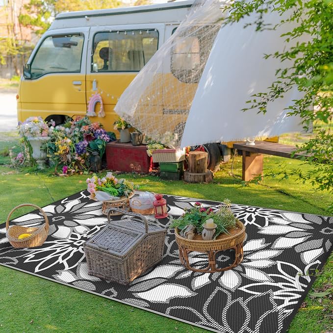 GENIMO Outdoor Rug Waterproof for Patio Decor, Large Area Rugs Mats for RV - Image 2