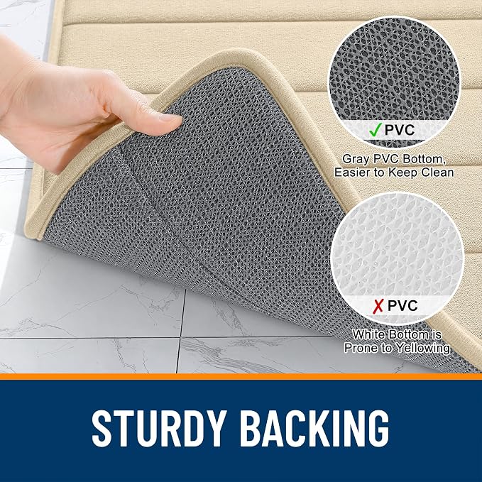 OLANLY Memory Foam Toilet Rugs U Shaped 24x20, Super Soft Absorbent Contour - Image 8